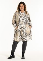 Plus size tunika med A-formet pasform og krave