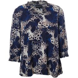 Kunstnerisk printbluse med feminine detaljer