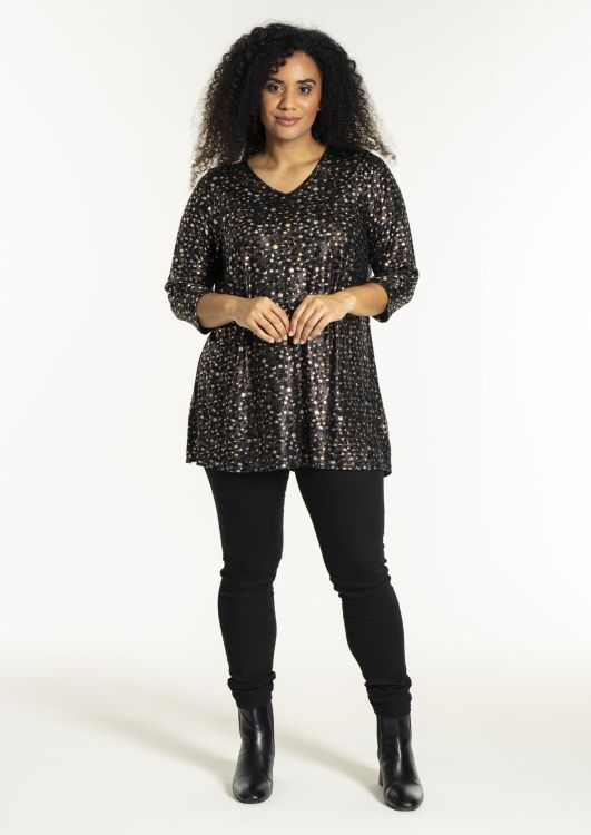 Ditte Tunika – elegant design med metallic prikker