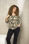 Saki Zhenzi bluse i 100% viskose med blomsterprint