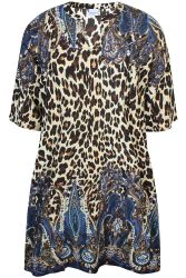 Siff kjole fra Zhenzi – lang kjole i viskose med leopard og paisley.