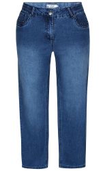 Plus size jeans fra Zhenzi med stretch og curve shaping fit i blå denim