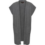 Grå Melange Lang Waistcoat i Strik fra NO. 1 by OX
