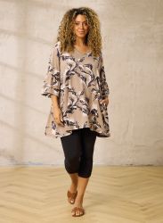 Sort Strækbar jersey-leggings med 3/4-længde