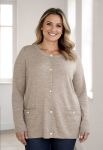 Beanna strik cardigan fra Cassiopeia i sand melange