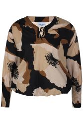 Plus size bluse Sadie fra Zhenzi med bindebånd i halsen