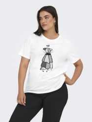Only Carmakoma T-shirt med print i klassisk pasform