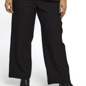 Studio bukser i sort med elastik og klassisk snit