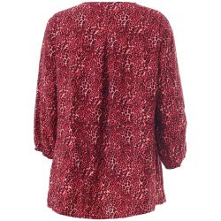 Let bluse i A-facon med print i rød og sort