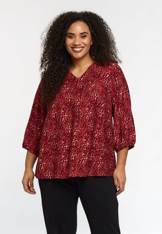 Emmy bluse fra Studio i farverigt dyreprint