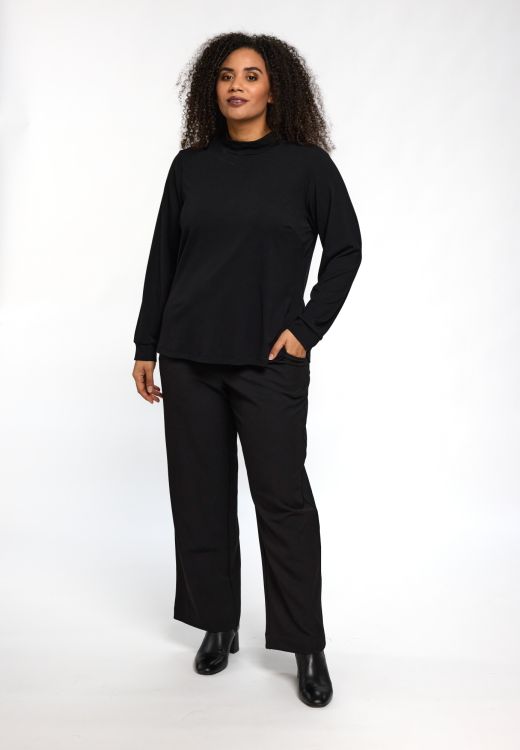 Studio Karina turtle neck bluse i sort viskose