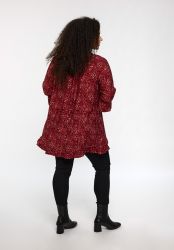 Plus size tunika i viskose med skjortekrave og knapper