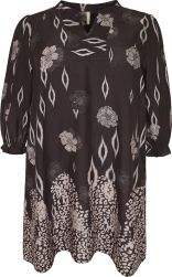 Brun Mønstret Laurina tunika fra Cassiopeia