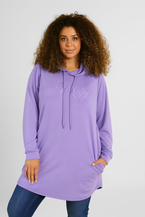 Skøn sweatshirt tunika fra Zhenzi med hætte og justerbare snore