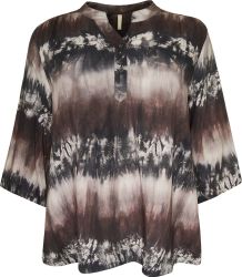 Jilana bluse fra Cassiopeia i brun batikmønster – 100% viskose