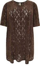 Mellani tunika fra Cassiopeia i chokoladebrun blonde med korte ærmer