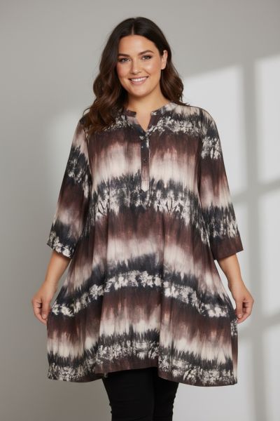 Jilana tunika i brun batik – 100% viskose