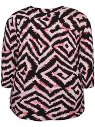 Lyserød Zhenzi-bluse i viscosejersey