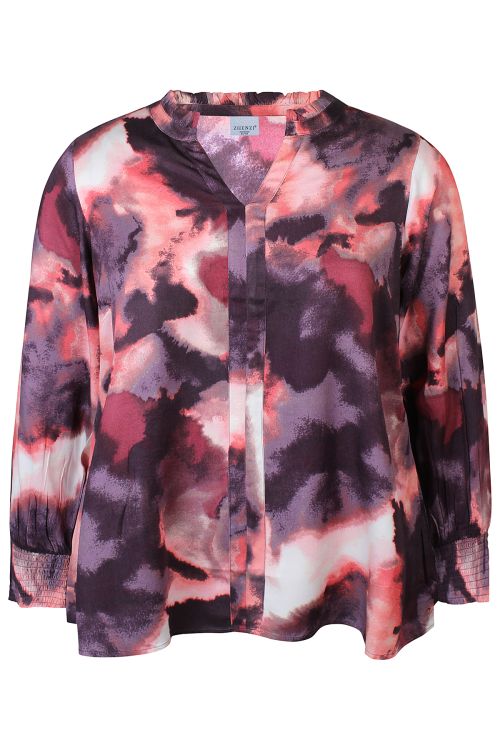 Anika bluse fra Zhenzi med V-udskæring og flot fald