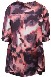 Plus size kjole i vævet viskose med flot fald