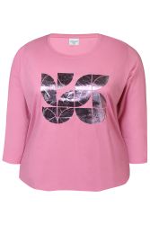 Plus size T-shirt i blød bomuld med dekorativt frontprint