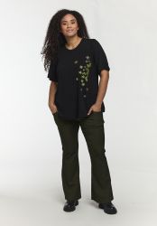 Sort Bella T-Shirt fra Studio med rund hals og korte ærmer