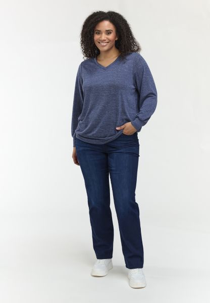 Studio Inga sweater med V-hals og lange ærmer