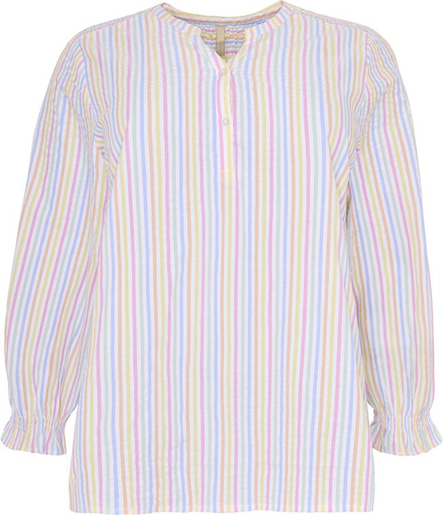 Farverig stribet bomuldsbluse Mynette fra Cassiopeia i blød kvalitet