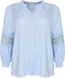 Lyseblå viskoseskjorte Novanna fra Cassiopeia med lange ærmer