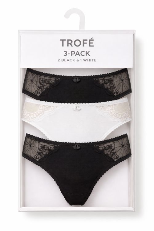 Trofé Julia Tai Trusse. 3-pack 2 sort + 1 hvid