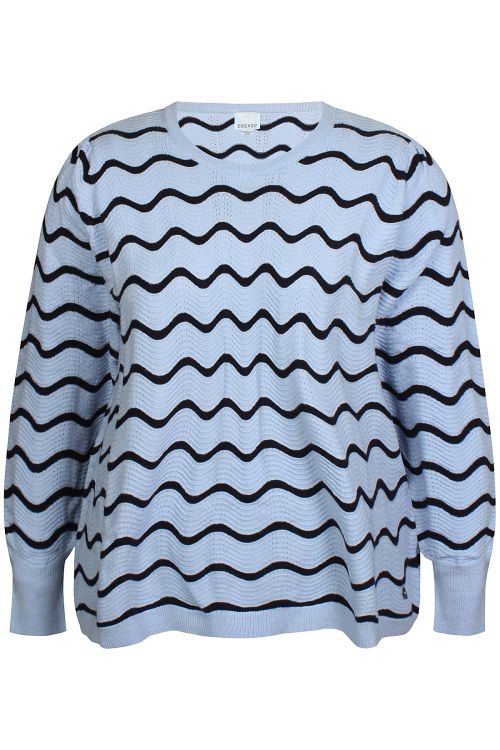 Elga pullover fra Zhenzi i Sky Way med bølgemønster og lange ærmer