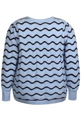 Lyseblå strikpullover Elga fra Zhenzi med grafisk mønster
