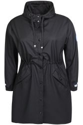 Sort Zhenzi regnjakke med knaplukning og stilfuldt design