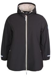 Zhenzi Della softshell jakke i sort med A-facon og lange ærmer