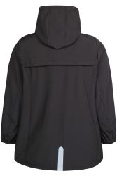 Sort Della softshell jakke med refleksdetalje og 2-vejs lynlås