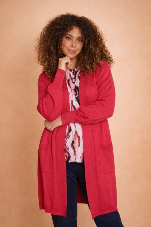 Blød og elegant Raspberry Kogle cardigan fra Zhenzi