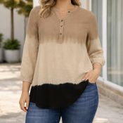 Paulinna bluse fra Cassiopeia i beige og sort med løs pasform