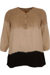 Cassiopeia bluse i 100% bomuld med knapper og diskret farveskift