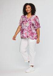 Studio bluse med korte ærmer og let hverdagsudtryk