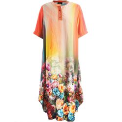 Studio lang kjole med blomsterprint og let, luftigt fald