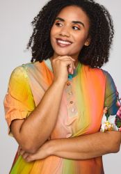 Studio Bidiana kjole med blomsterprint i 100% viskose