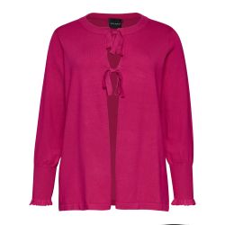 Pink cardigan i viskosekvalitet set forfra