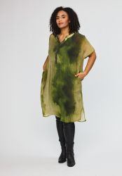 Ulla kjole i tencel-viskosekvalitet med grønt mix 