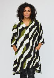 Elma tunika med grafisk print og løs A-form – front