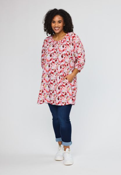 Berbel tunika med rund halsudskæring og let fald