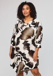 Juline tunika fra Studio med grafisk sort og brun print