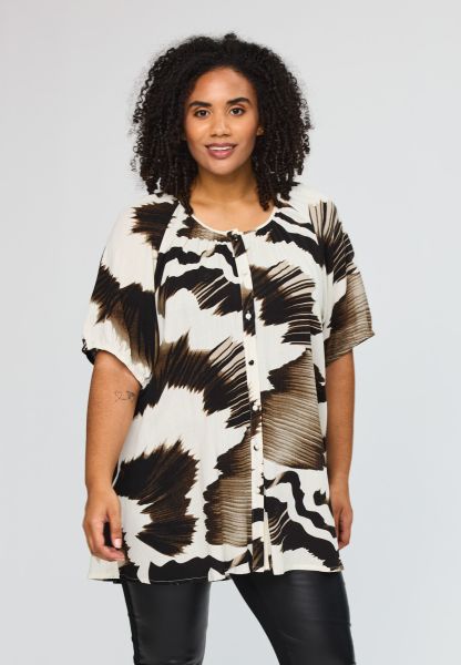 Dorine tunika fra Studio med grafisk sort og brun print