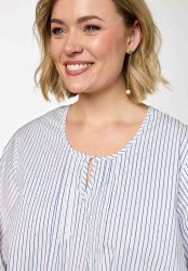 Stribet Gozzip bluse med trekvartærmer og elastik