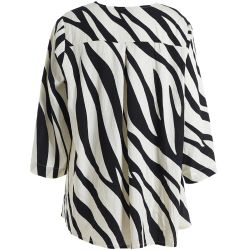 Judy bluse fra Gozzip i sort og offwhite med grafisk print