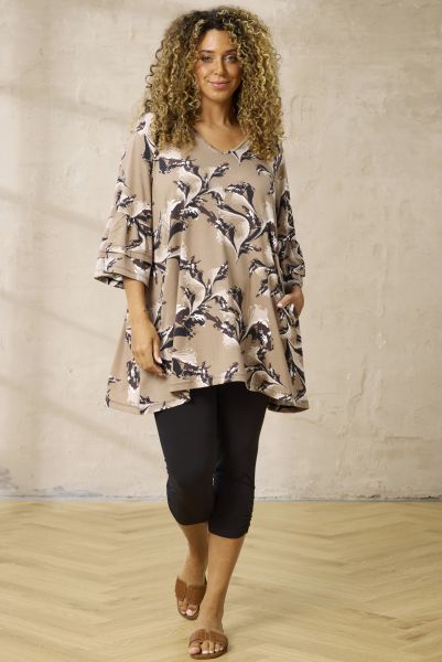 Zhenzi Clara tunika med V-udskæring og løs pasform